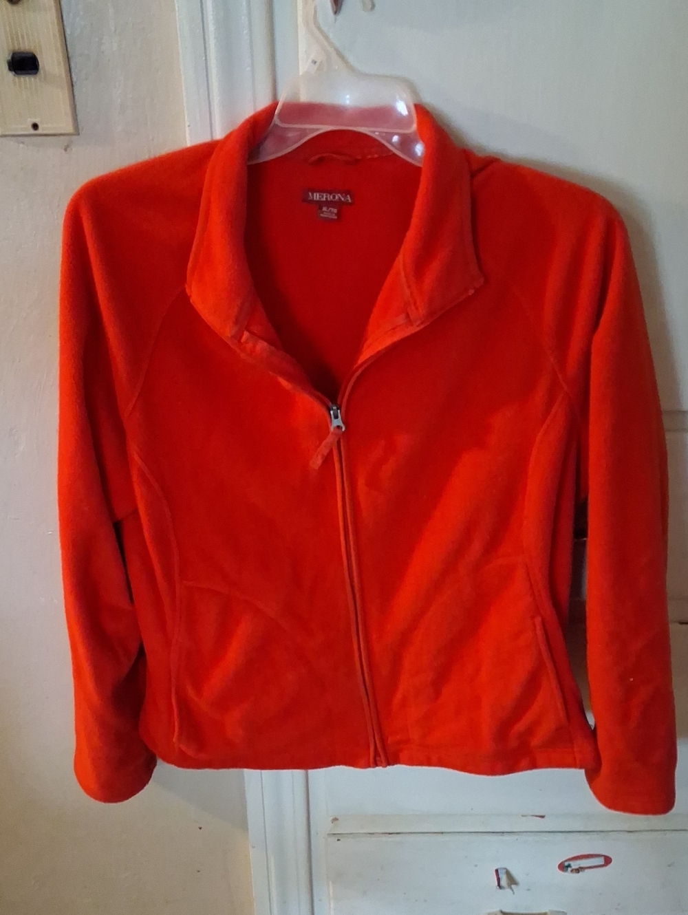 Merona Bright Orange Zip-Up Teddy Fleece Jacket